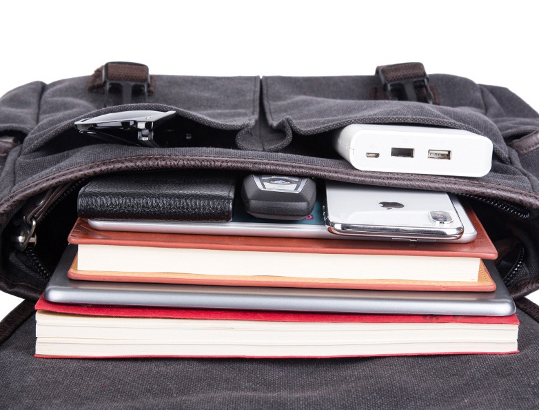 Portable canvas shoulder bag - Image 5