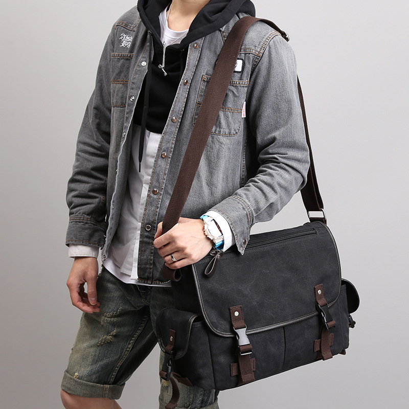 Portable canvas shoulder bag - Image 2